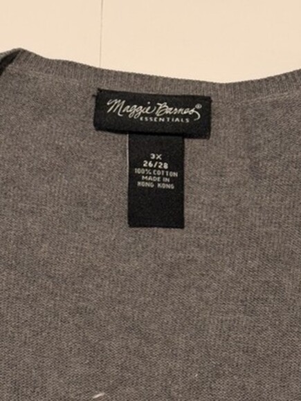Maggie Barnes Sz 3X ,26/28 Gray Open Front Cardigan Sweater SKU228 - Picture 1 of 6